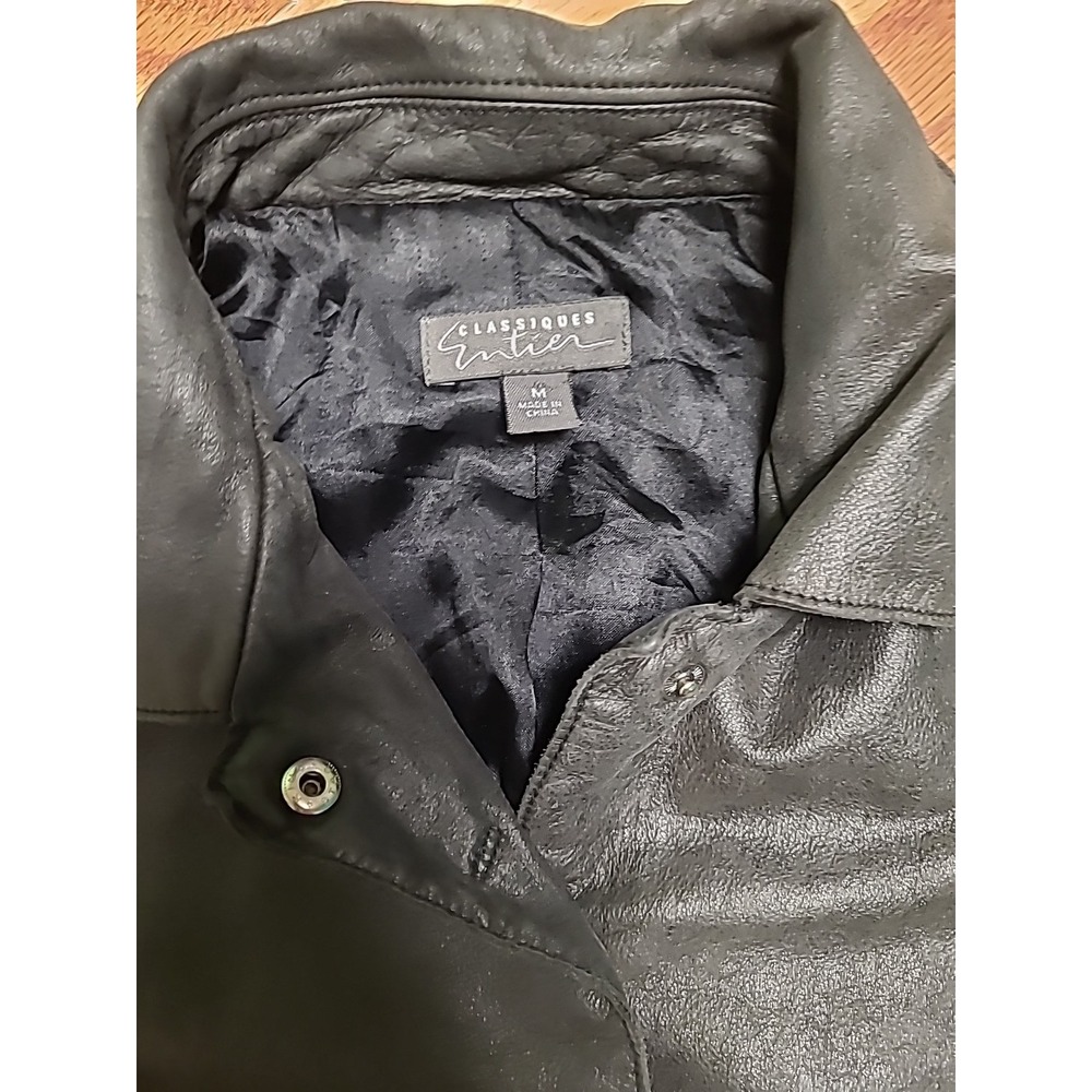 Y2K Vintage CLASSIQUES ENTIER Leather Jacket In Black Size Medium - Picture 3 of 8